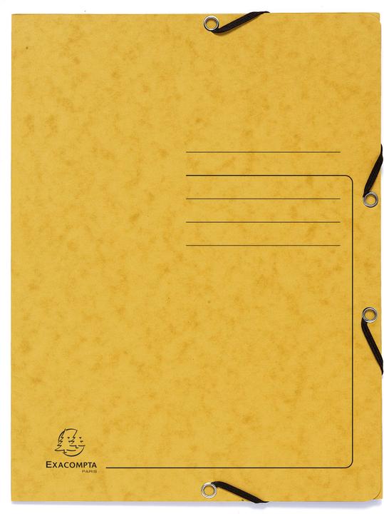 Image du produit Exacompta Chemise à élastique 3 rabats carte lustrée 355gm2 - A4 - Couleurs assorties (A4, 3 x)