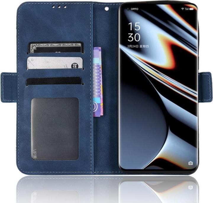 Produktbild Cover-Discount OPPO Find X5 Pro - Etui mit vielen Kartenfächer dunkelblau (Oppo Find X5 Pro)