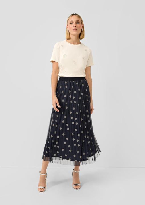 Produktbild s.Oliver Rock Plissierter Mesh-Midirock mit Jerseyfutter (48)