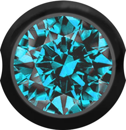 Immagine prodotto Star Piercing Palla Chiusura a sfera nera con cristallo acqua (senza ottone, Acciaio chirurgico 316L)