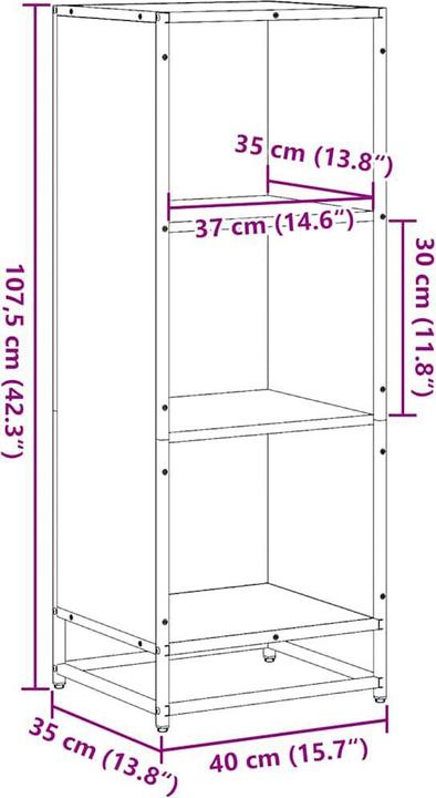 Image du produit vidaXL Bücherregal (40 x 35 x 107.50 cm)