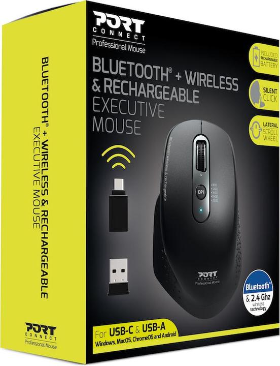 Produktbild Port Designs 900716 Maus rechts RF kabellos + Bluetooth Optisch 3200 DPI (Kabellos)