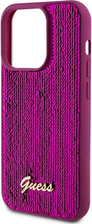 Actual product image Guess Sequin Script Logo Case for iPhone 14 Pro Max Magenta (Apple iPhone 14 Pro Max)