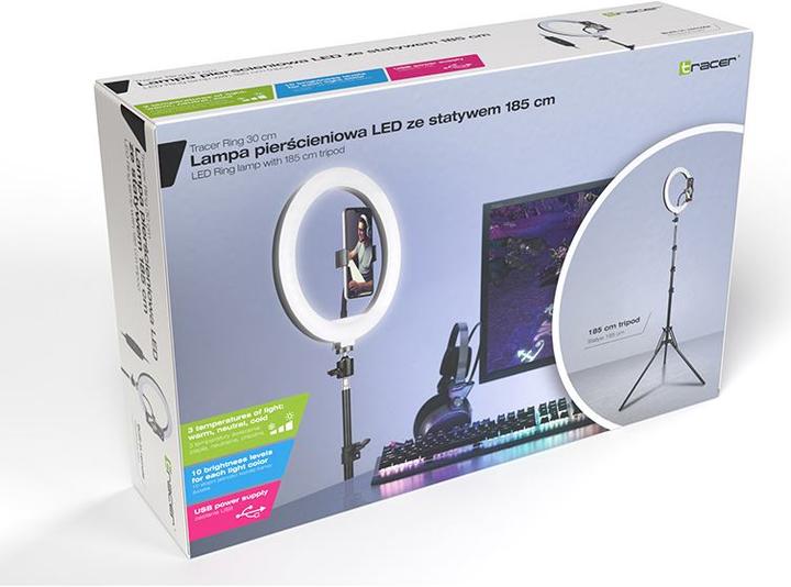 Actual product image Tracer RING 30cm tripod 210cm ring lamp (1700 lm)