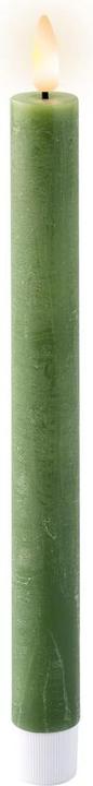 Lumineo Led wax candle, green colour, rustic finish, ø2.20x24.50cm, pack2 units (2x)
