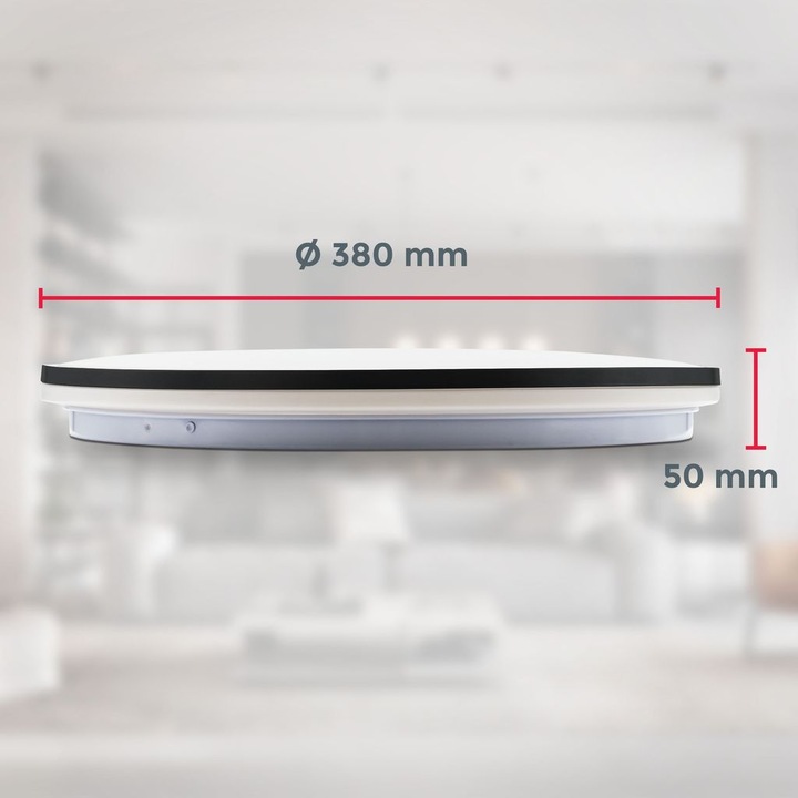 Produktbild B.K.Licht LED Deckenleuchte mit Backlighteffekt, schwarz, 1xLED/24W (3000 lm)