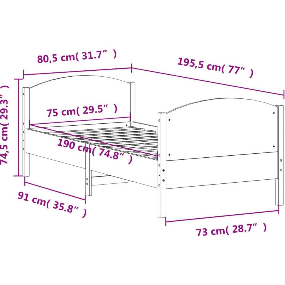 Thumbnail - VidaXL, Bett, Jewel (75 x 190 cm)