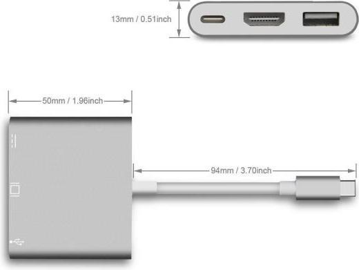 Image du produit Nilox NLX-TC-HDMIUSBT Adaptateur graphique USB Argent (USB)