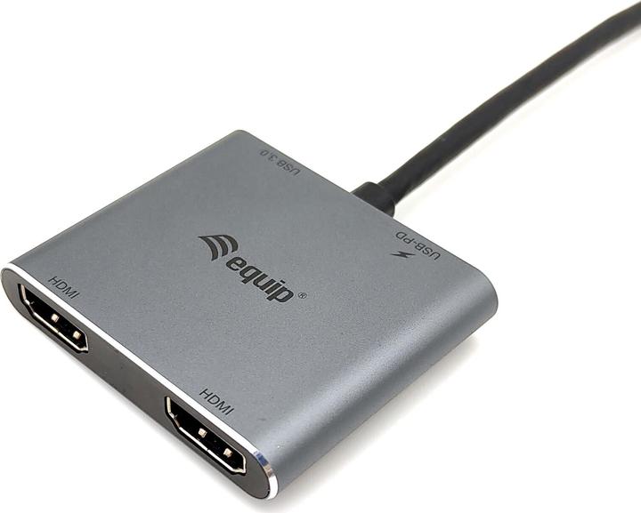 Produktbild equip USB-C 4 in 1 Dual HDMI Adapter (USB-C, 3 Ports)