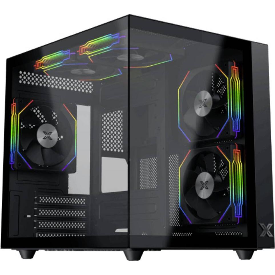 Xigmatek Boitier Mini Tour Micro ATX Aqua M Lite avec panneaux vitrés (Noir) (Mini-ITX, mATX), Case PC, Nero