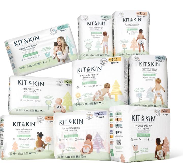 Actual product image Kit & Kin Nappies (Size 1, Pack, 40 Piece)