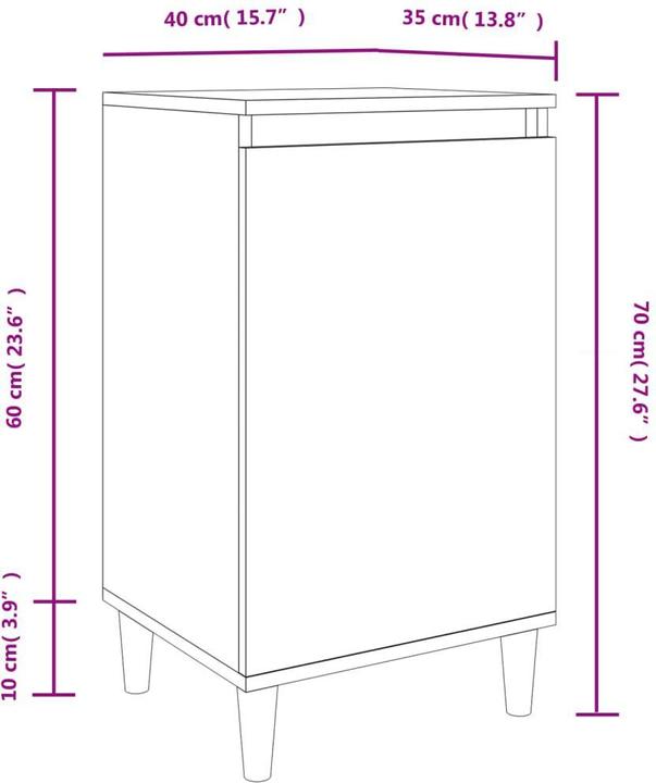 Immagine prodotto vidaXL Nachttisch (35 x 35 x 70 cm)