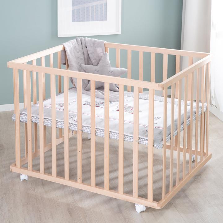 Produktbild Roba Laufgitter 100x75 Jumbo twins grau (73 cm, 98.50 cm, MDF)