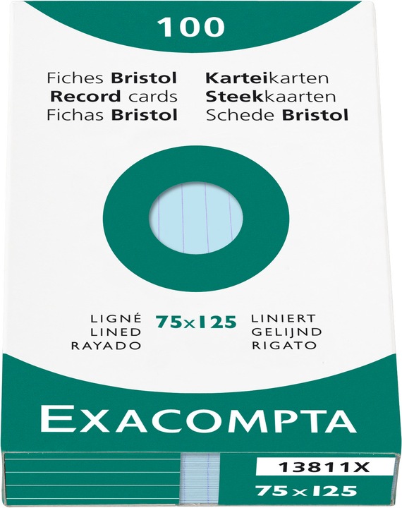 Actual product image Exacompta Index cards (75 x 125 mm, 205 g/m², 100 x)