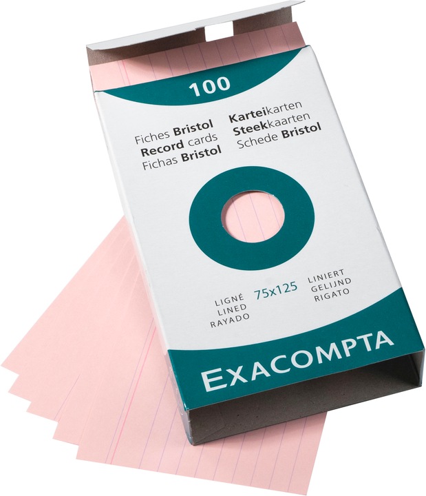 Produktbild Exacompta Karteikarten (75 x 125 mm, 205 g/m², 100 x)