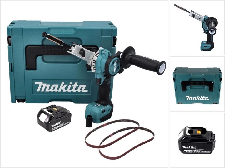 Produktbild Makita DBS 180 M1J Akku Bandfeile 18 V 9 x 533 mm Brushless + 1x Akku 4,0 Ah + Makpac - ohne Ladeger (Bandschleifer)