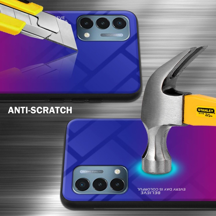 Productafbeelding Cadorabo TPU 2 Kleuren Glazen Hoesje (OnePlus Noord N200 5G)
