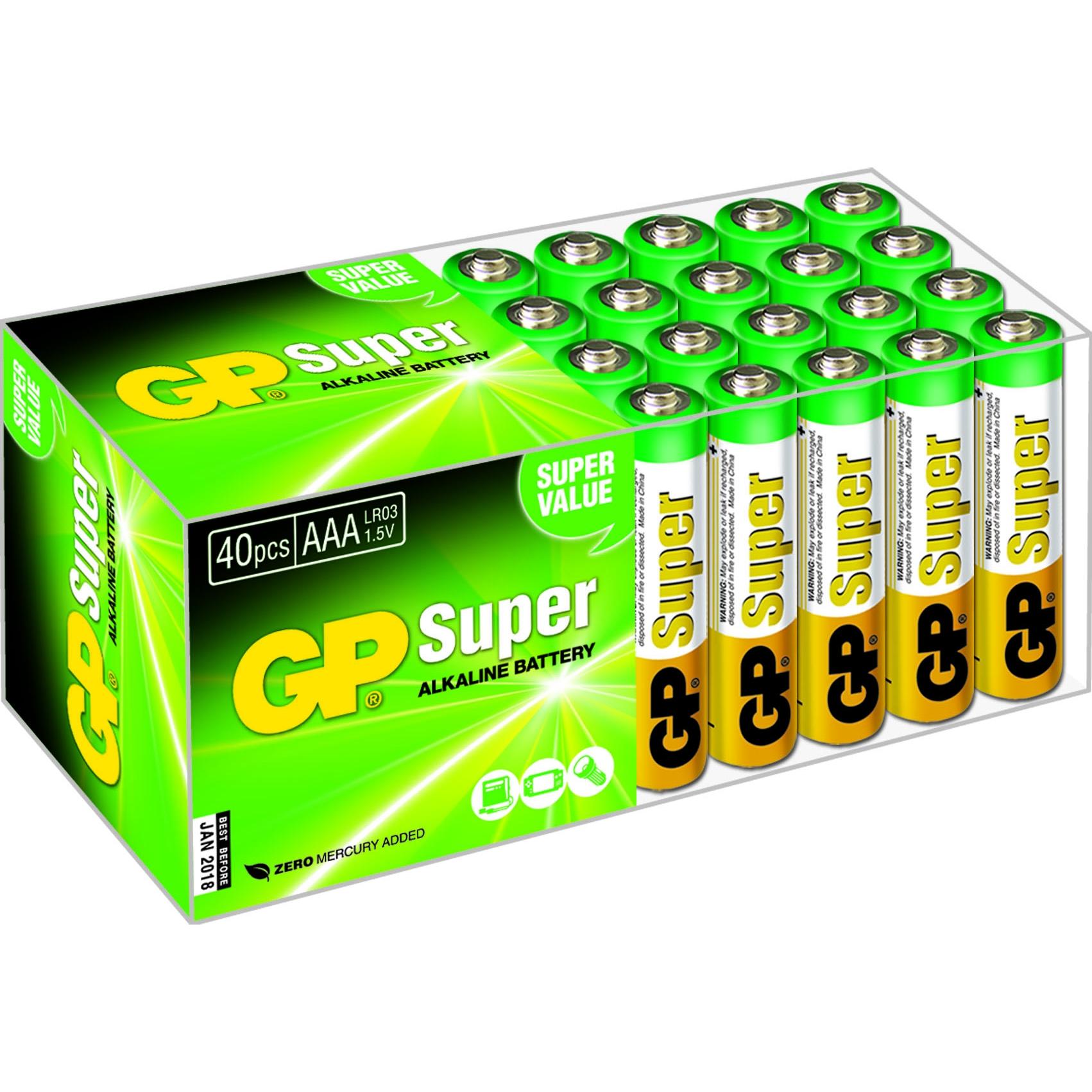 GP Batteries Super Alkaline (40 Stk., AAA), Batterien + Akkus
