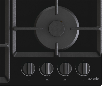 Actual product image Gorenje Hob GTW641EB Gas on glass, Number of burners/cooking zones 4, Mechanical, Juodas