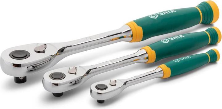 Produktbild SATA Ratschensatz mit Komfortgriff, 3-tlg. (1/2", 1/4", 3/8")