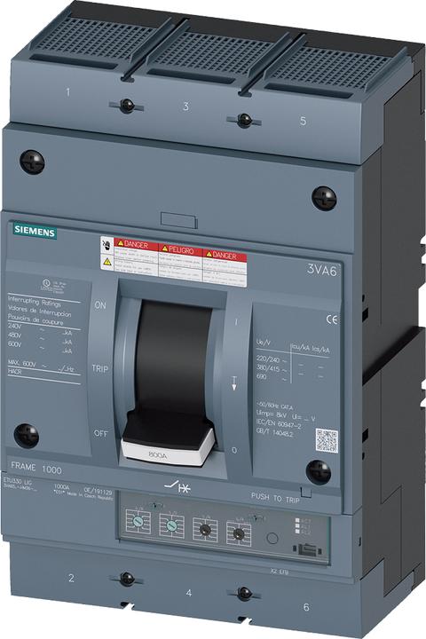 Actual product image Siemens Circuit-breaker 3VA6 UL Frame 800 Switching capacity class H 65kA @ 480 V 3-pole 3VA65606HM360AA0