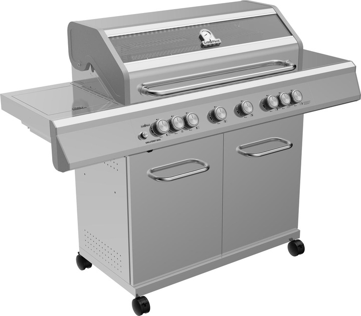 Produktbild Grillfürst G621G 6-Brenner Edelstahl-Gasgrill mit Hochtemperaturbrenner, Heckbrenner und Gusseisen R (21 kW)