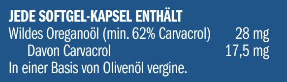 Nährwerte und Zutaten Bonusan Oreganoöl Softgel-Kaps (60 Stück, Kapseln)