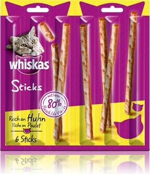 Immagine prodotto Whiskas STICKS confezione ricca di pollo (Adulto, 14 pz., 36 g)