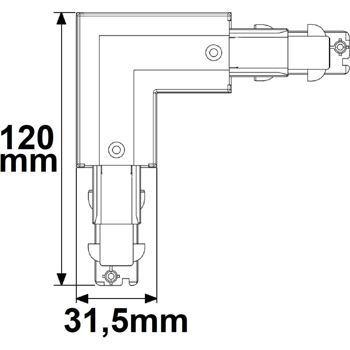 Thumbnail - Isoled, Zubehör Beleuchtung, 3-Phasen DALI L-Verbinder für Aufbauschiene, N-Leiter innen, schwarz
