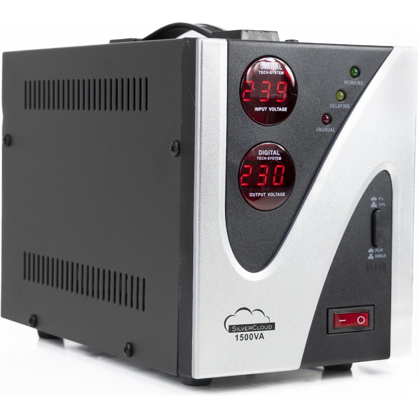 SilverCloud Spannungsstabilisator 1500VA 900W 6,8A (1500 VA, 900 W, Online-Doppelwandler USV), USV