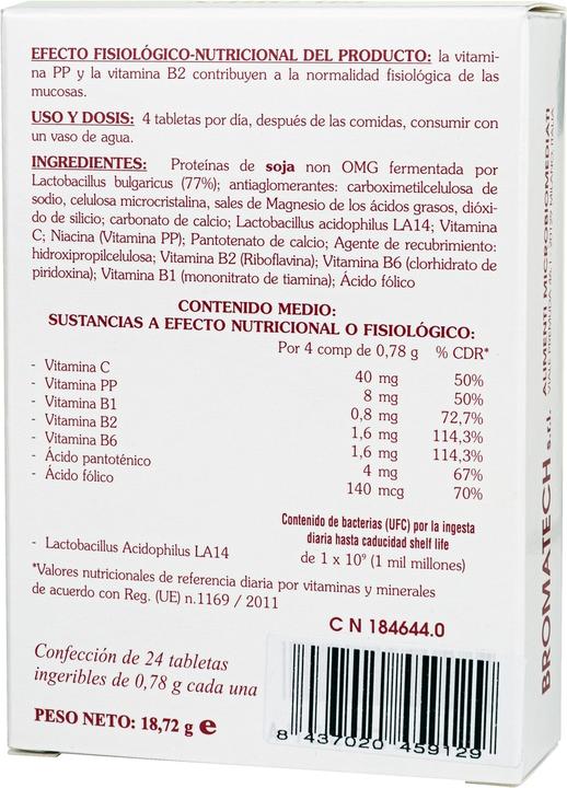 Nutritional values and ingredients Bromatech Tabs (24 Piece, Pills, 33 g)