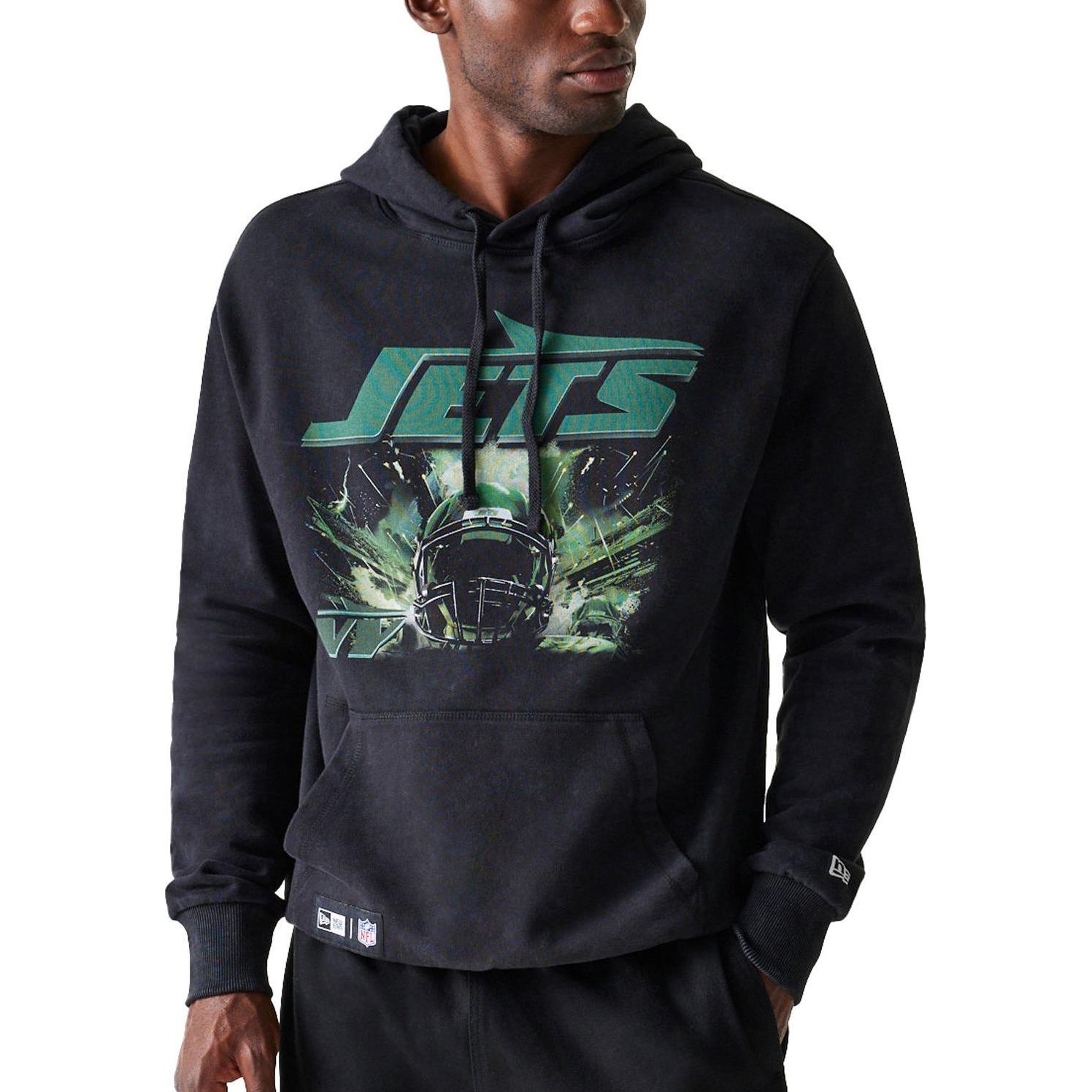 New Era, Herren, Pullover, Oversized Hoody - NFL PREMIUM New York Jets - M, Schwarz, (M)