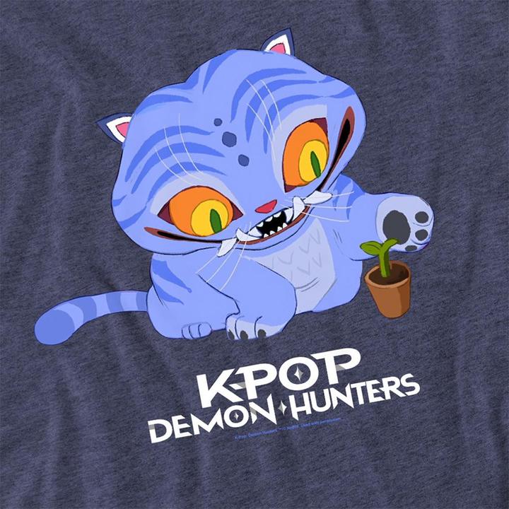 Produktbild K-Pop Demon Hunters TShirt Erwachsene süsses Derpy Tiger Heather (M)