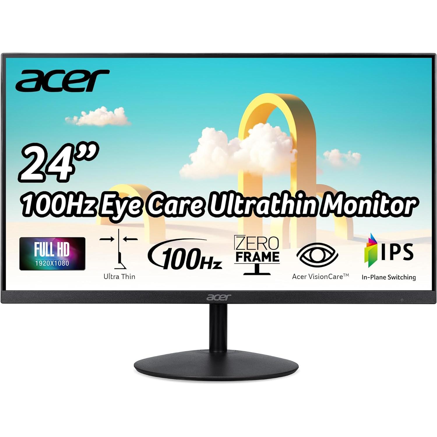Acer SB242YEb (1920 x 1080 Pixel, 23.80"), Monitor, Schwarz