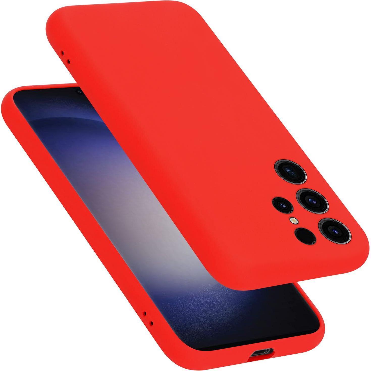 Cadorabo TPU Hülle für Samsung Galaxy S23 ULTRA Liquid (Samsung Galaxy S23 Ultra), Smartphone Hülle, Rot