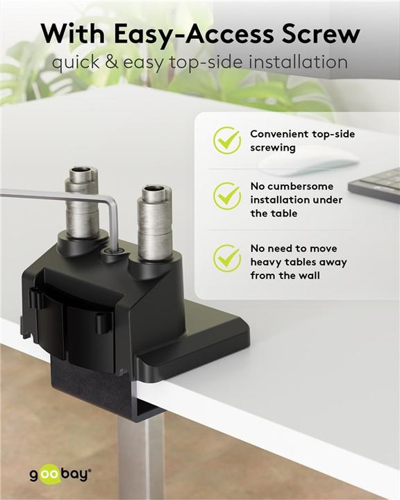 Productafbeelding Goobay Dubbele monitorbeugel met gasdrukveer, zwart (Tabel, 31.89")