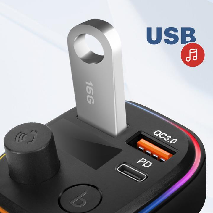 Produktbild Avizar FM-Sender, USB QC 3.0 + USB-C 18W Anschlüsse