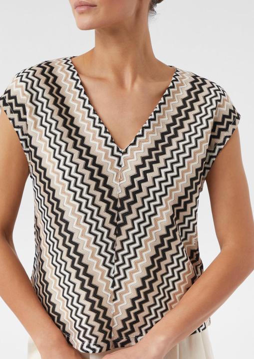 Immagine prodotto Comma T-Shirt Gestricktes Shirt mit Zick-Zack-Muster (36)