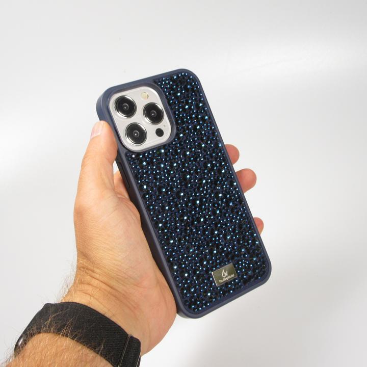 Produktbild PhoneLook Hülle Glitzer Diamant The Bling World Dunkelblau (Apple iPhone 15 Pro)