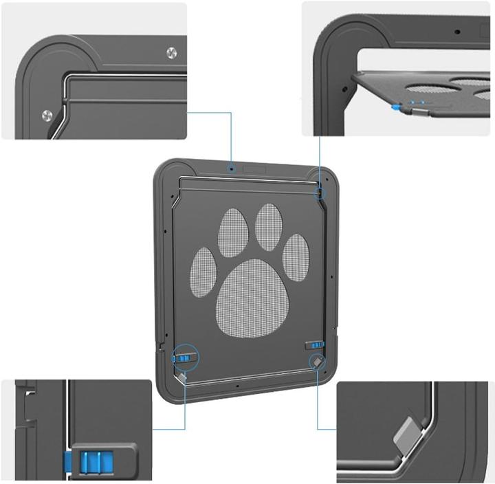 Image du produit Petcute Trappe pour chat pour porte moustiquaire (Chatière magnétique)