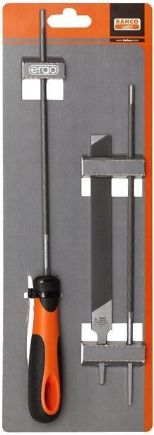 Actual product image Bahco ERGO chain saw file set with two-component handle, 4 x 200 mm (200 mm)