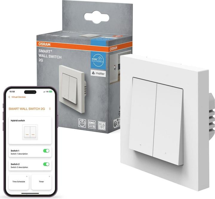 Produktbild Osram SMART+ WIFI MATTER WALL SWITCH 2 Channel