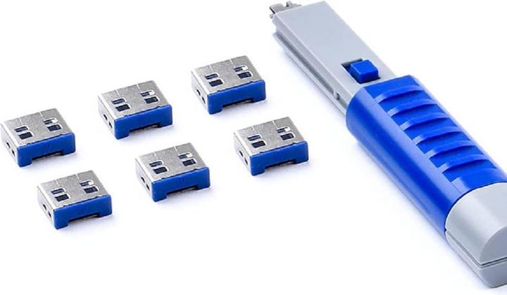 Actual product image Smart Keeper SmartKeeper Basic "USB-A Port" Blocker 6 pcs.+Key dark blue