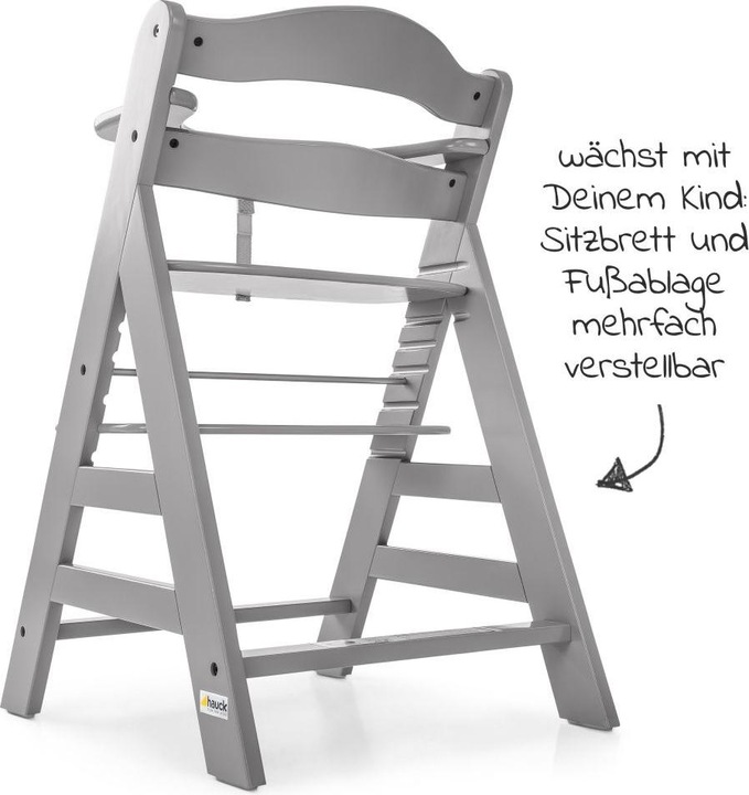 Produktbild Hauck Hochstühle Hochstuhl Alpha Plus Grau - im Sparset inkl. (Hochstuhl Sitzerhöhung)
