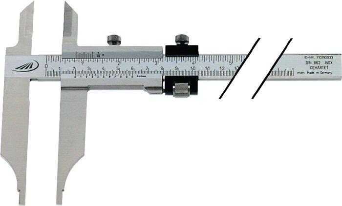 Helios Preisser Workshop caliper gauge DIN 862 300 mm with knife tips and fine adjustment Fork length 90 mm (30 cm)