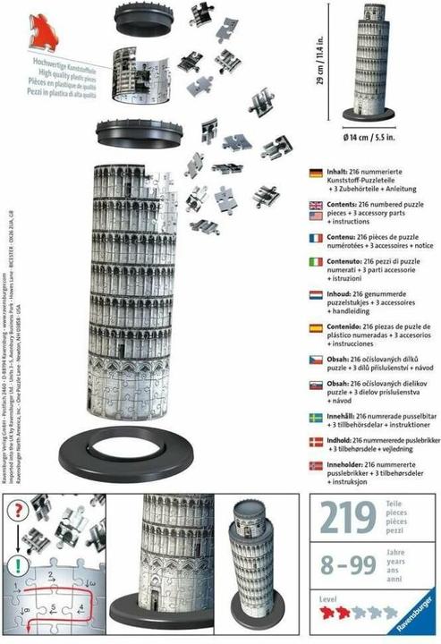 Produktbild Ravensburger 3D Schiefe Turm (216 Teile)