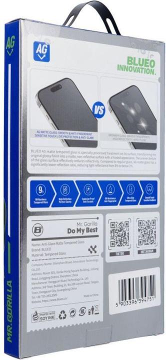 4Kom Protective glass Blueo 5D Mr. Monkey Glass - Samsung Galaxy S24 Ultra black (AG Matte Glass) (1 pcs., Samsung Galaxy S24 Ultra)