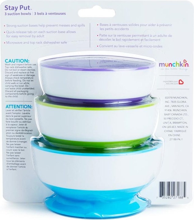 Actual product image Munchkin Bowls with suction cup (3 x)