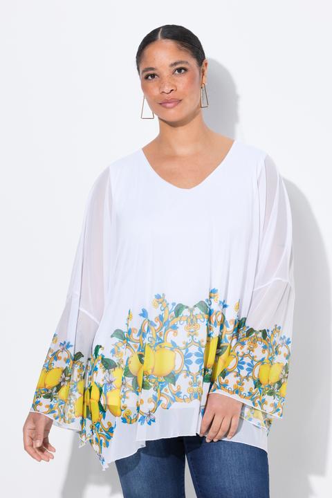 Produktbild Miamoda Meshbluse, oversized, Zitronen-Bordüre (50, 52)