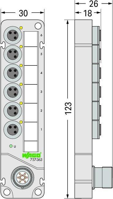 Produktbild Wago Sensor/Aktorbox passiv M8-Vert